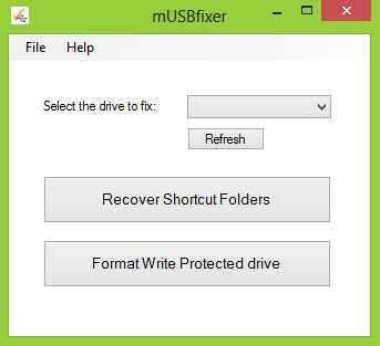 mUSBfixer 2.0 software screenshot