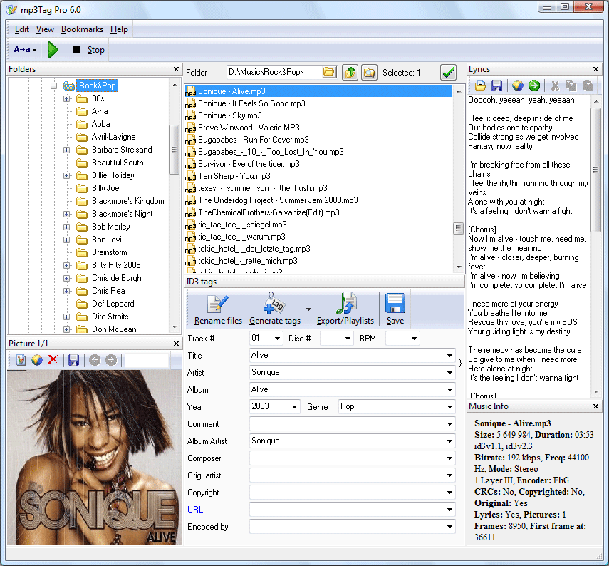 mp3Tag Pro 9.5.569 software screenshot