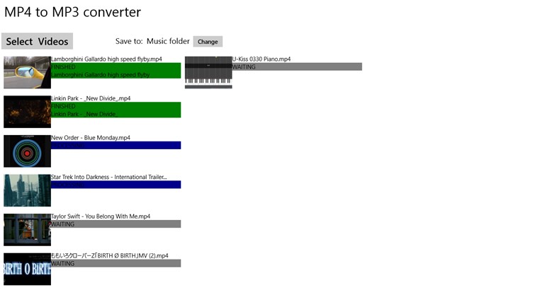 mp4 to mp3 converter for Windows 8 1.0.0.5 software screenshot