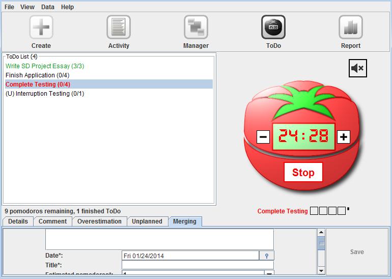 myAgilePomodoro 4.2.0 software screenshot