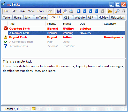 myTasks 1.7.0 software screenshot