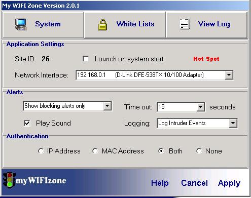 myWIFIzone WIFI Internet Access Blocker 5.0 software screenshot