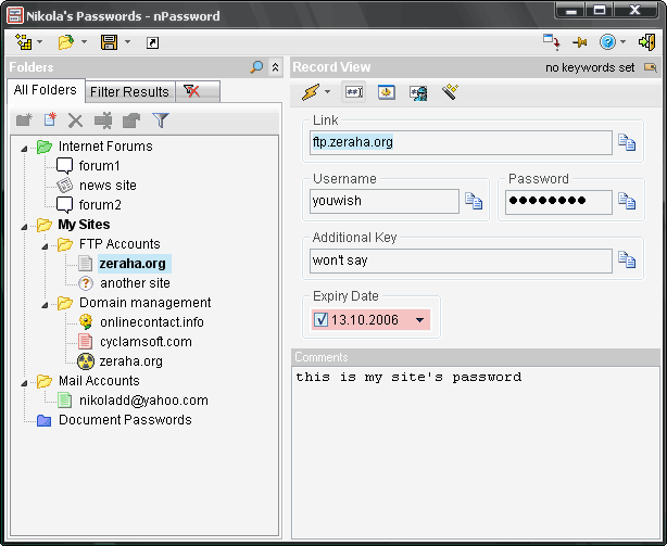 nPassword 1.0.2.35 software screenshot