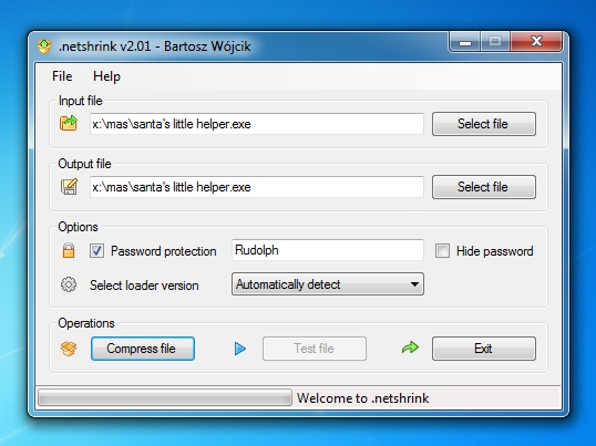 .netshrink 2.5 software screenshot