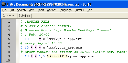 nnCron LITE 1.17 software screenshot