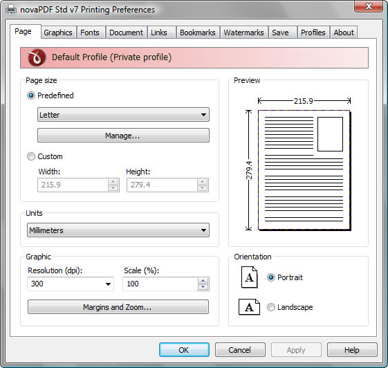 novaPDF Std 7.4.370 software screenshot