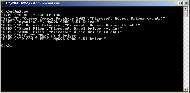 odbc2csv 1.0 software screenshot