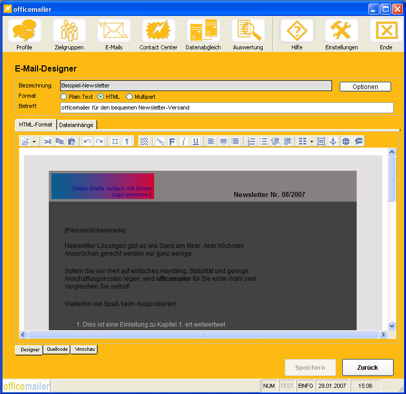 officemailer 4 software screenshot