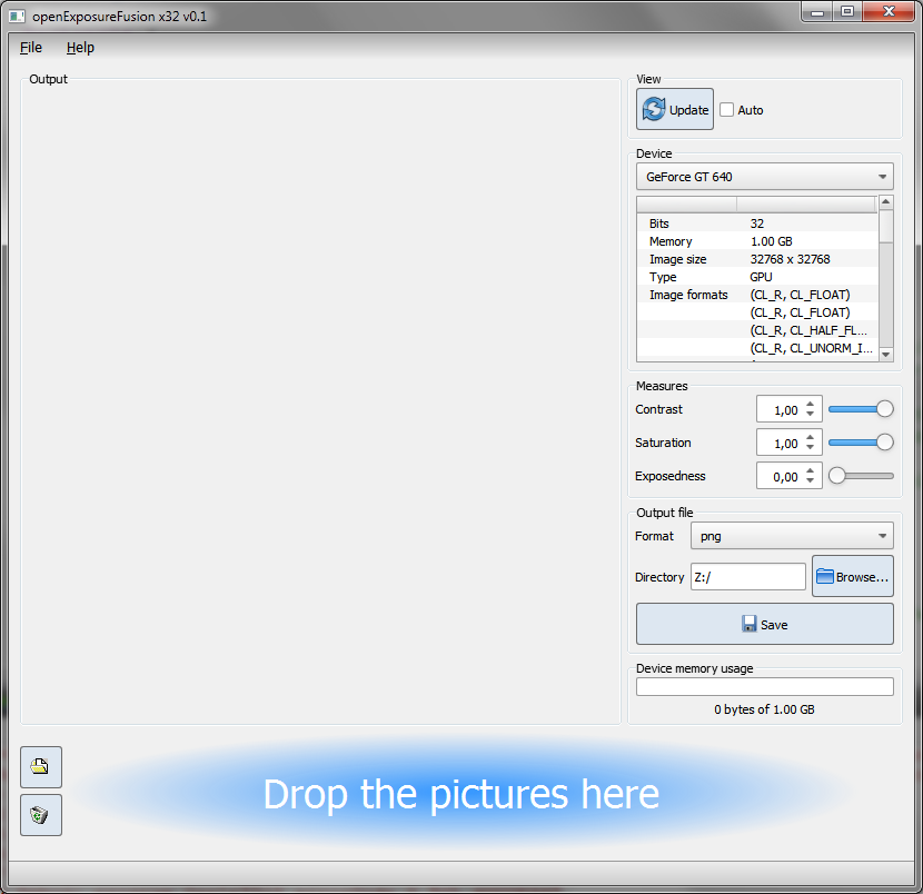 openExposureFusion 0.1 Beta software screenshot