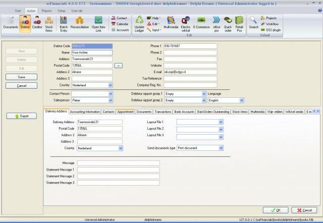 osFinancials 4.0.0.735 software screenshot
