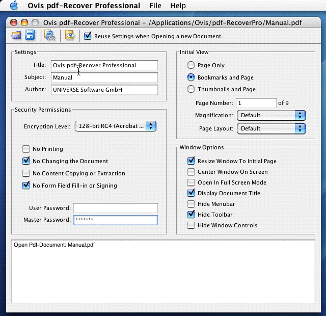 pdf-Recover Professional 9.1.0 software screenshot