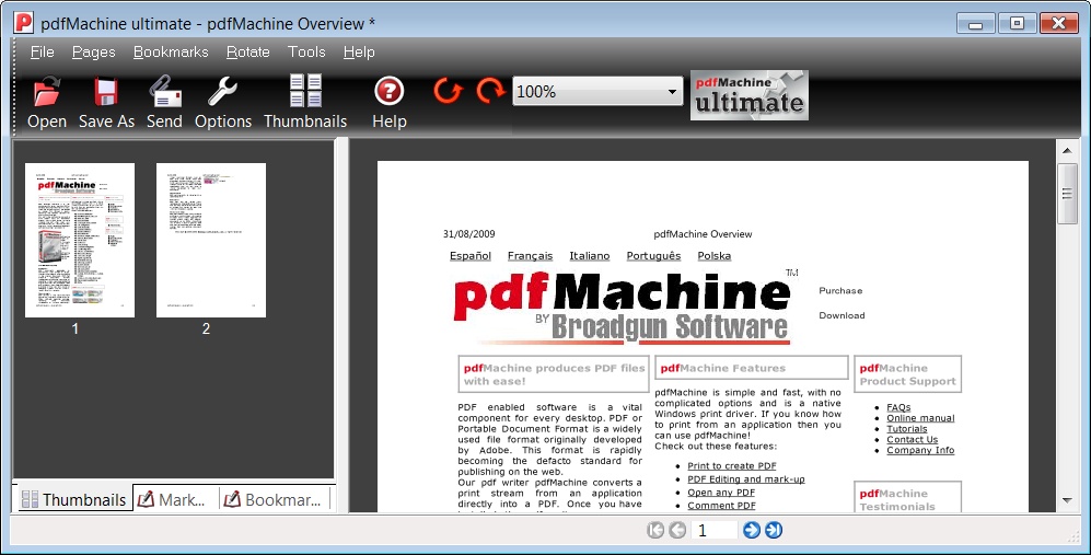 pdfMachine 14.98 software screenshot