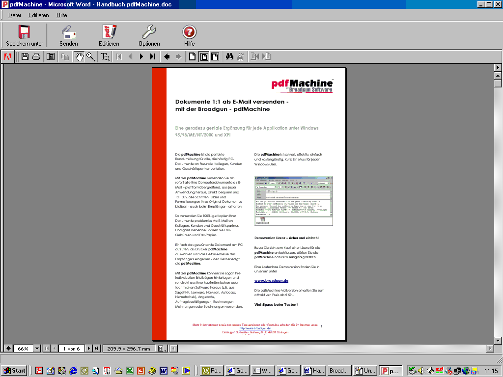 pdfServMachine 1.6 software screenshot