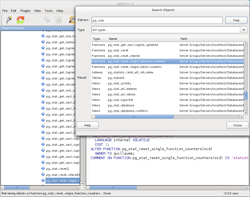 pgAdmin 1.22.1 software screenshot