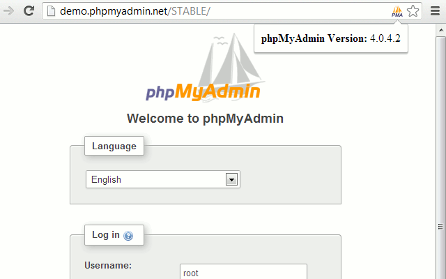 phpMyAdmin Version Check for Chrome 1.0.1 software screenshot