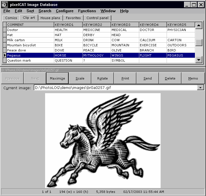 pixelCAT 1.00 software screenshot