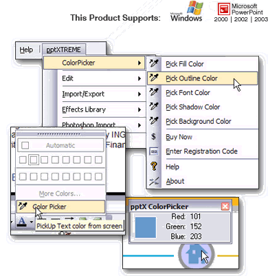 pptXTREME ColorPicker for PowerPoint 2.00.05 software screenshot