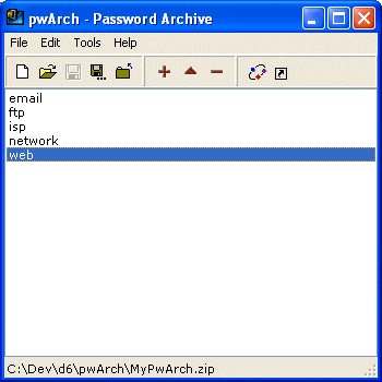 pwArch 1.6 software screenshot