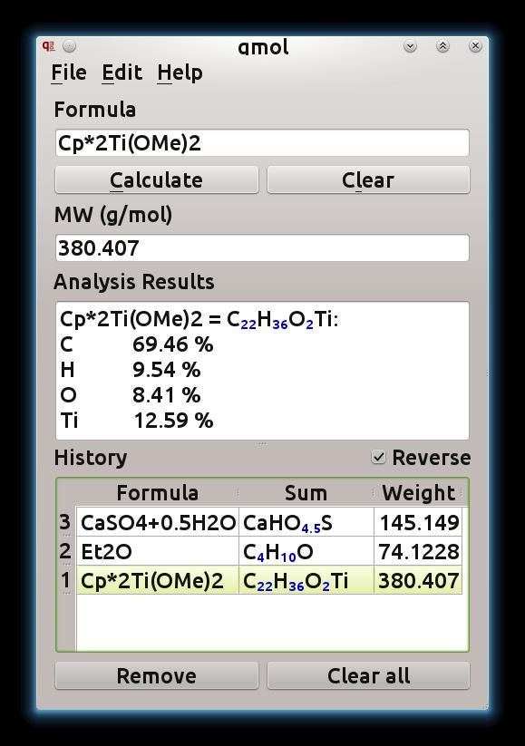 qmol 0.4.0 software screenshot