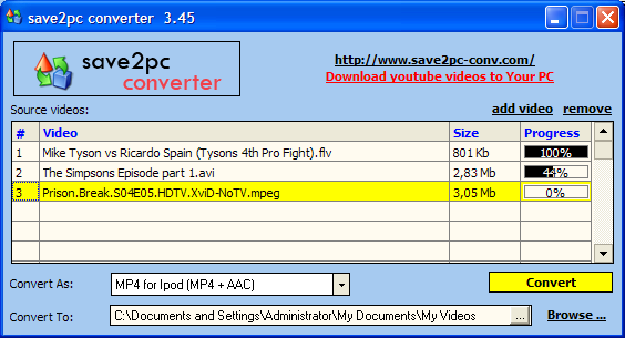 save2pc Converter 3.47 software screenshot
