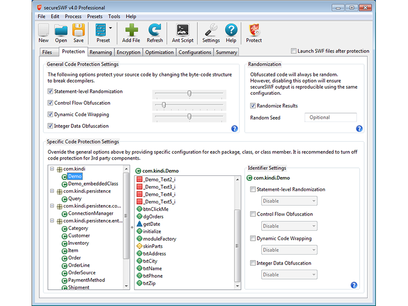 secureSWF 4.6.3883 software screenshot