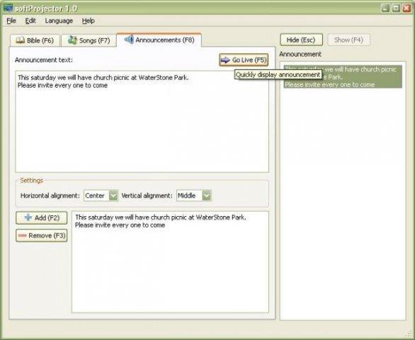 softProjector Portable 1.07 software screenshot