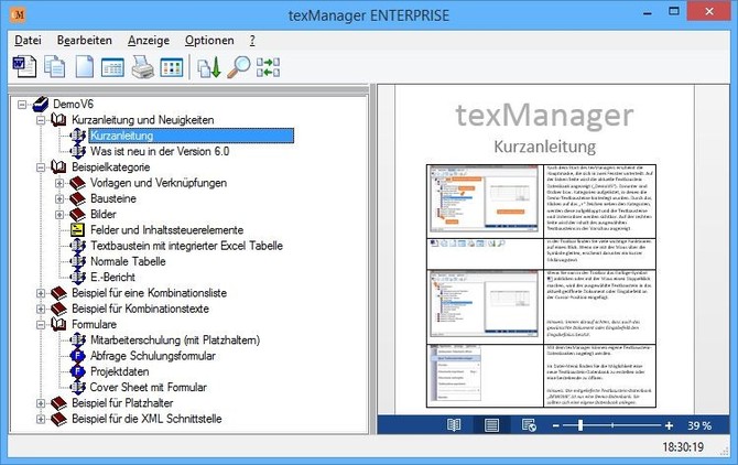 texManager 9.2.00 software screenshot