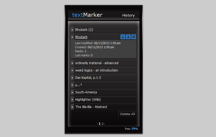 textMarker 1.0.1 software screenshot