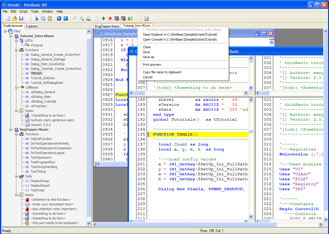 thinBasic 1.9.16.17 software screenshot