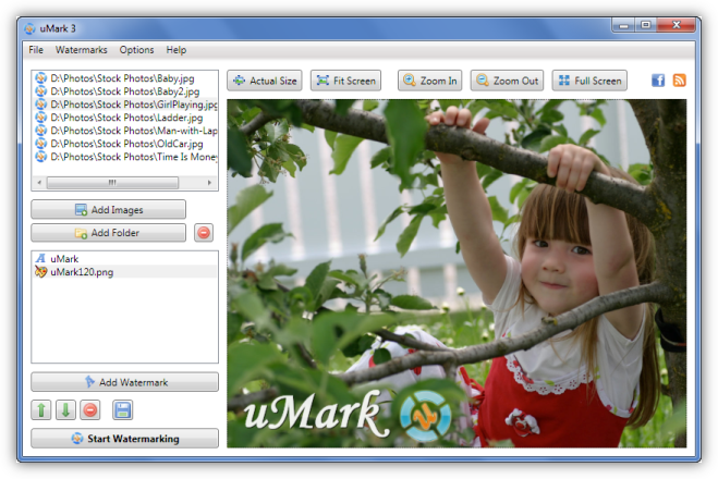 uMark 5.8 software screenshot