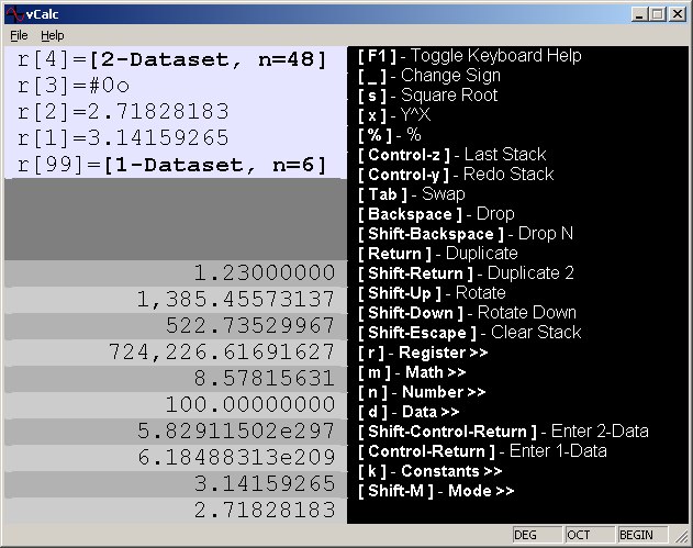 vCalc 1.0 software screenshot