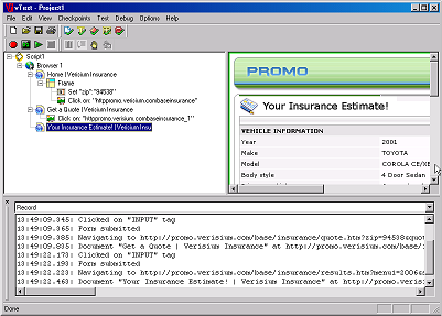 vTest 2.6 software screenshot
