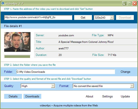video4pc 3.3 software screenshot