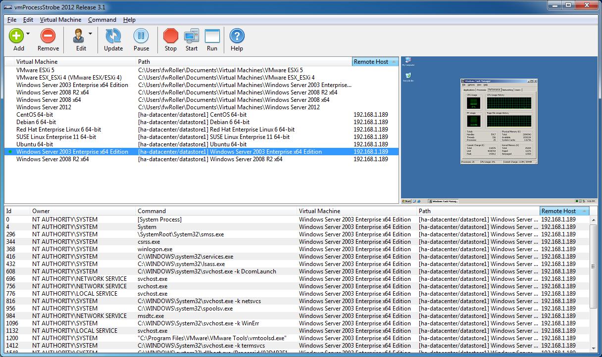 vmProcessStrobe 2013.4 software screenshot