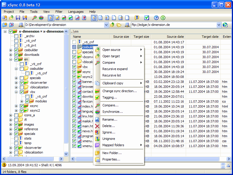 xSync File Synchronizer 2.0.26b software screenshot
