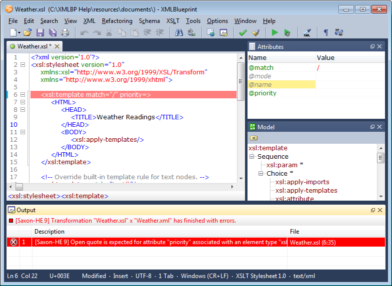 xmlBlueprint 11.160104 software screenshot