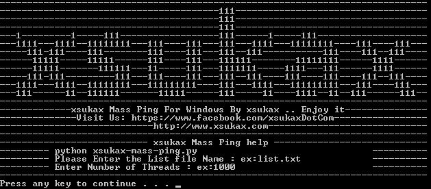 xsukax Mass Ping 1.0 software screenshot