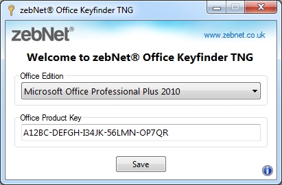 zebNet Office Keyfinder Build 1.0.1.3 software screenshot